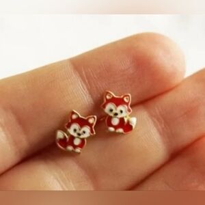 5/20 Adorable Red Fox Stud Earrings